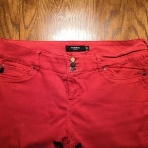 torrid Jeans - Torrid Red Skinny Jeggings 24R torrid Jeans - Torrid Red Skinny Jeggings 24R